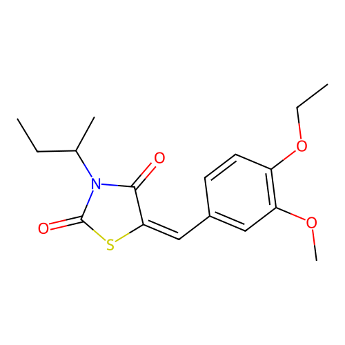 (5E)-3-(butan-2-yl)-5-(4-ethoxy-3-methoxybenzylidene)-1,3-thiazolidine-2,4-dione structure