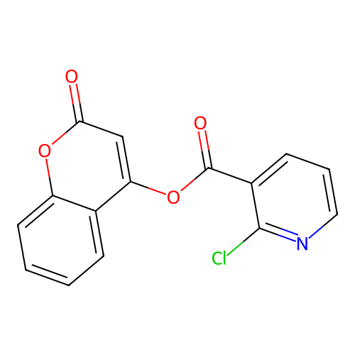 2-oxo-2H-chromen-4-yl 2-chloronicotinate structure