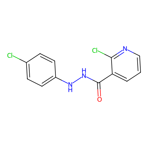 2-chloro-N'-(4-chlorophenyl)nicotinohydrazide structure