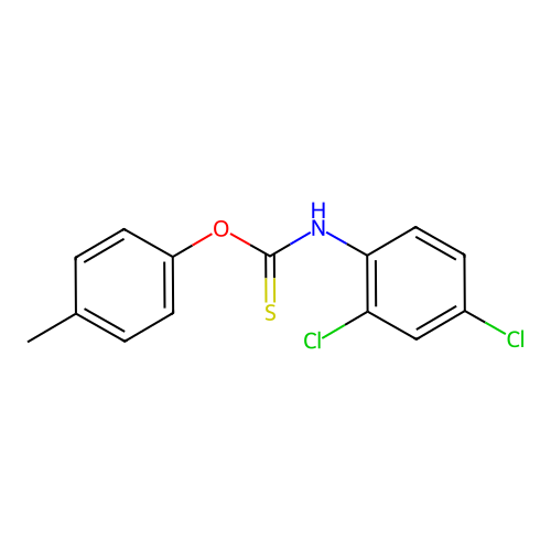 O-(4-methylphenyl) 2,4-dichlorophenylthiocarbamate structure