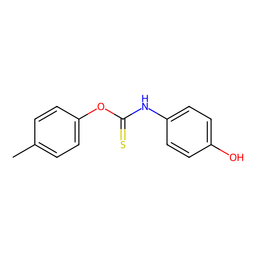 O-(4-methylphenyl) 4-hydroxyphenylthiocarbamate structure