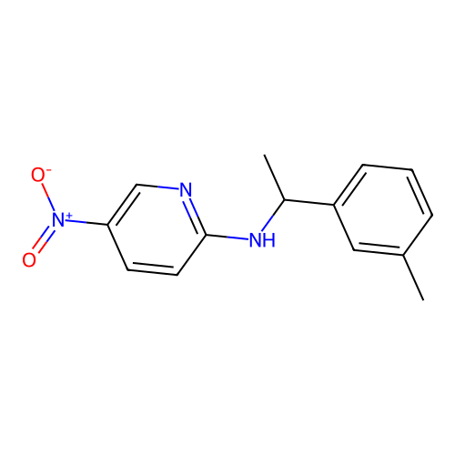 5-Nitro-2-{[1-(3-methylphenyl)ethyl]amino}pyridine structure