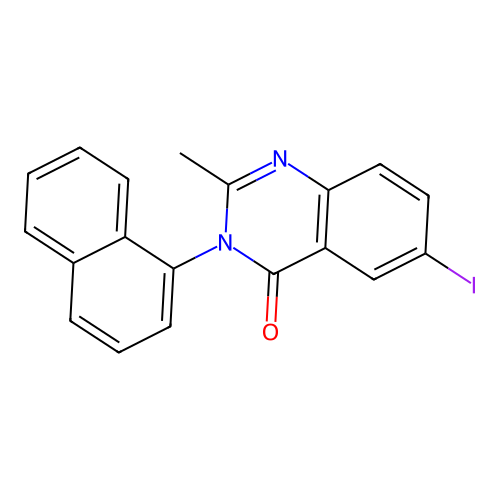 6-iodo-2-methyl-3-(naphthalen-1-yl)quinazolin-4(3H)-one structure