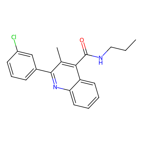 2-(3-chlorophenyl)-3-methyl-N-propylquinoline-4-carboxamide structure