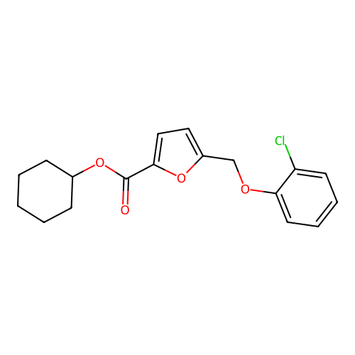 Cyclohexyl 5-[(2-chlorophenoxy)methyl]-2-furoate structure