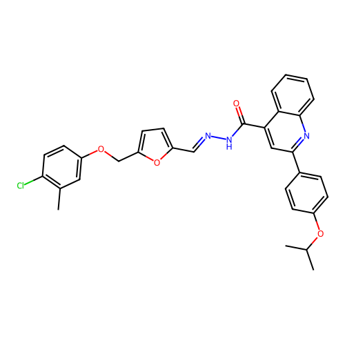 N'-({5-[(4-chloro-3-methylphenoxy)methyl]-2-furyl}methylene)-2-(4-isopropoxyphenyl)-4-quinolinecarbohydrazide structure