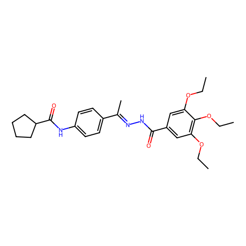 N-{4-[N-(3,4,5-triethoxybenzoyl)ethanehydrazonoyl]phenyl}cyclopentanecarboxamide structure