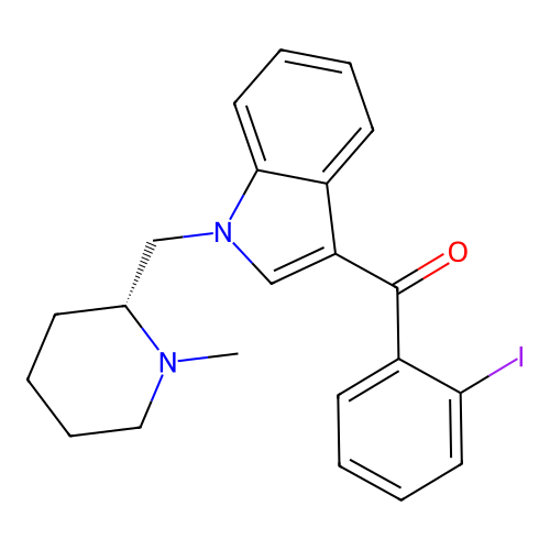 2-Iodophenyl-(1-(1-methylpiperidin-2-ylmethyl)-1H-indol-3-yl)methanone structure