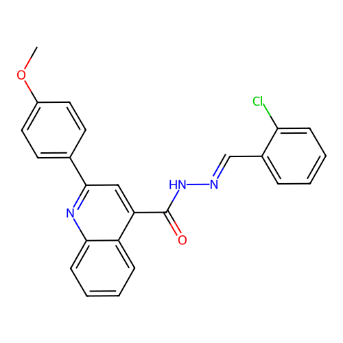 N'-(2-chlorobenzylidene)-2-(4-methoxyphenyl)-4-quinolinecarbohydrazide structure