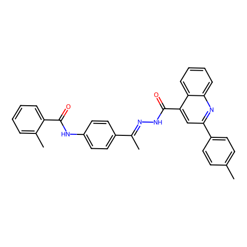 2-methyl-N-[4-(N-{[2-(4-methylphenyl)-4-quinolinyl]carbonyl}ethanehydrazonoyl)phenyl]benzamide structure