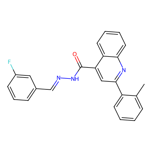 N'-(3-fluorobenzylidene)-2-(2-methylphenyl)-4-quinolinecarbohydrazide structure