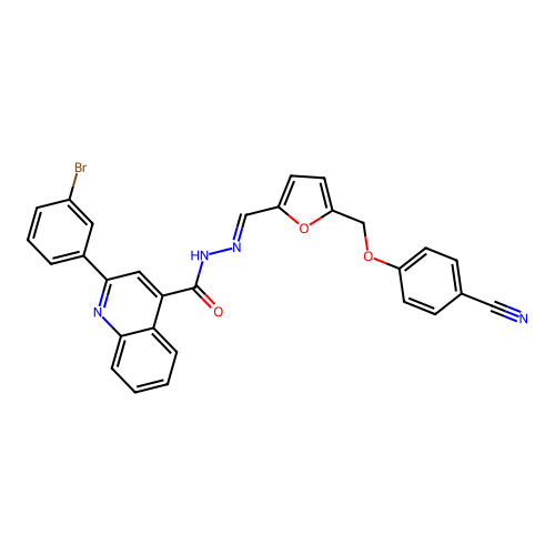 2-(3-bromophenyl)-N'-({5-[(4-cyanophenoxy)methyl]-2-furyl}methylene)-4-quinolinecarbohydrazide structure