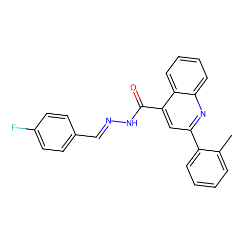 N'-(4-fluorobenzylidene)-2-(2-methylphenyl)-4-quinolinecarbohydrazide structure