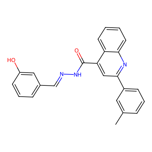 N'-[(E)-(3-hydroxyphenyl)methylidene]-2-(3-methylphenyl)quinoline-4-carbohydrazide structure