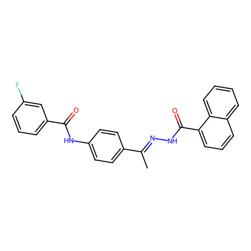 3-fluoro-N-{4-[N-(1-naphthoyl)ethanehydrazonoyl]phenyl}benzamide structure