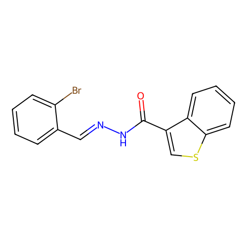 N-[(E)-(2-bromophenyl)methylideneamino]-1-benzothiophene-3-carboxamide structure