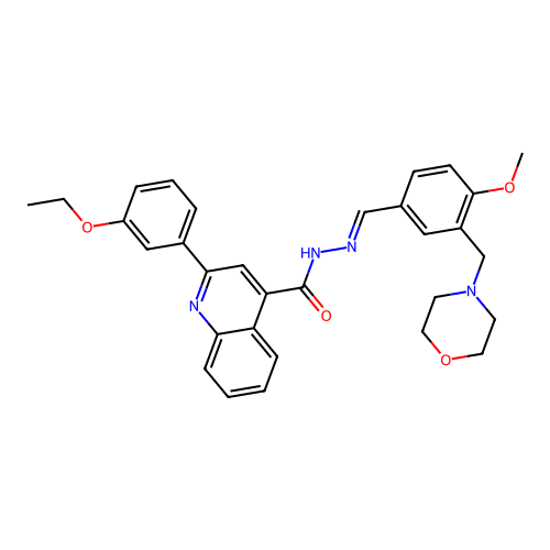 2-(3-ethoxyphenyl)-N'-[4-methoxy-3-(4-morpholinylmethyl)benzylidene]-4-quinolinecarbohydrazide structure