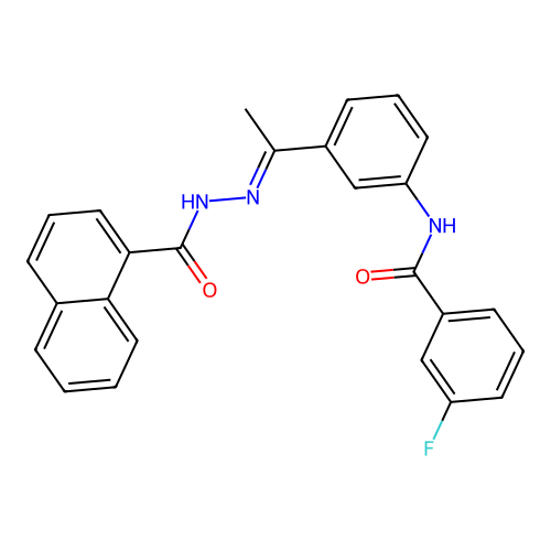 3-fluoro-N-{3-[N-(1-naphthoyl)ethanehydrazonoyl]phenyl}benzamide structure