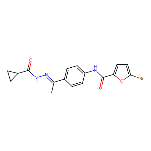 5-bromo-N-{4-[N-(cyclopropylcarbonyl)ethanehydrazonoyl]phenyl}-2-furamide structure