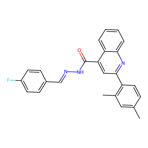 2-(2,4-dimethylphenyl)-N-[(E)-(4-fluorophenyl)methylideneamino]quinoline-4-carboxamide structure