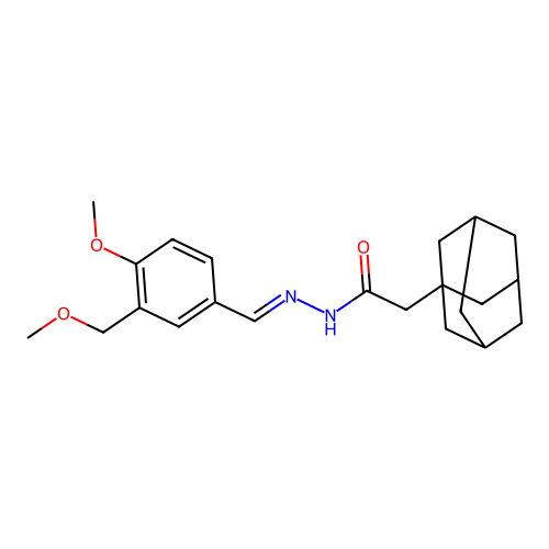 2-(1-adamantyl)-N'-[4-methoxy-3-(methoxymethyl)benzylidene]acetohydrazide structure