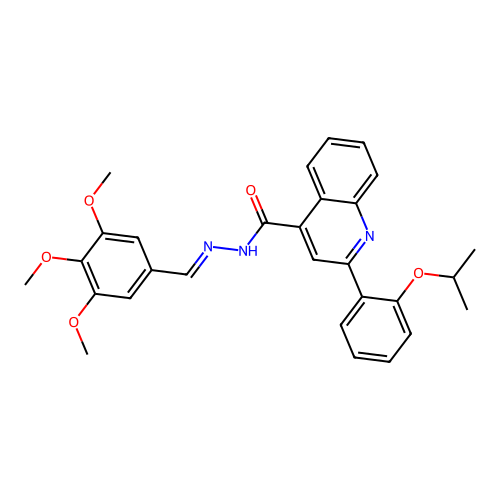2-(2-isopropoxyphenyl)-N'-(3,4,5-trimethoxybenzylidene)-4-quinolinecarbohydrazide structure