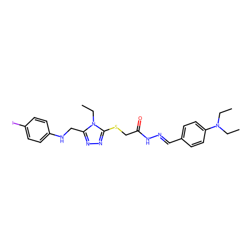N'-[4-(diethylamino)benzylidene]-2-({4-ethyl-5-[(4-iodoanilino)methyl]-4H-1,2,4-triazol-3-yl}sulfanyl)acetohydrazide structure