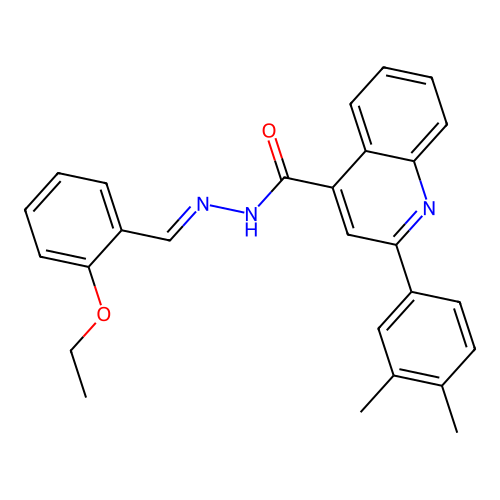 2-(3,4-dimethylphenyl)-N-[(E)-(2-ethoxyphenyl)methylideneamino]quinoline-4-carboxamide structure