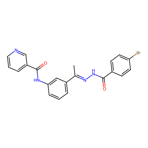 N-{3-[N-(4-bromobenzoyl)ethanehydrazonoyl]phenyl}nicotinamide structure