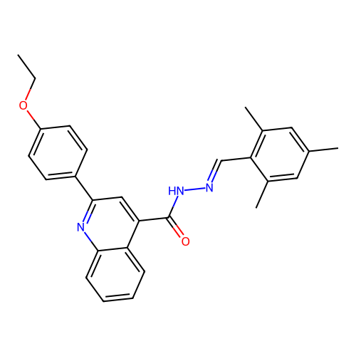2-(4-ethoxyphenyl)-N'-(mesitylmethylene)-4-quinolinecarbohydrazide structure