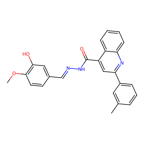 N'-(3-hydroxy-4-methoxybenzylidene)-2-(3-methylphenyl)-4-quinolinecarbohydrazide structure