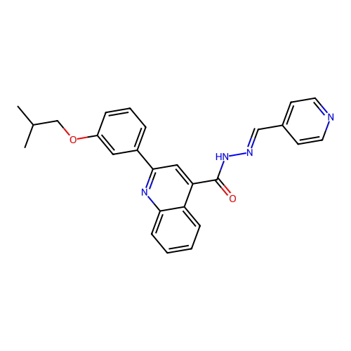 2-(3-isobutoxyphenyl)-N'-(4-pyridinylmethylene)-4-quinolinecarbohydrazide structure