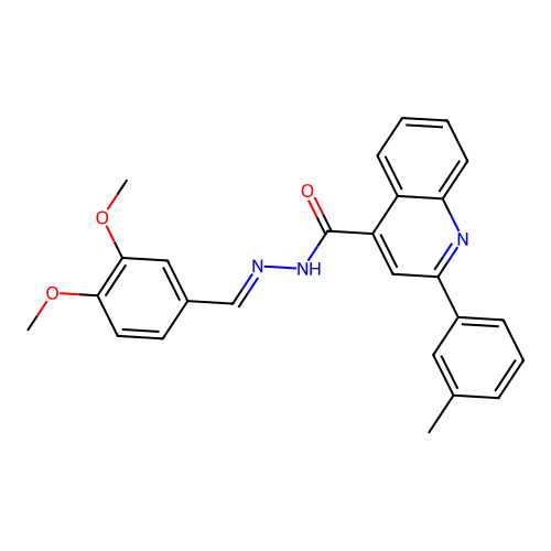 N-[(E)-(3,4-dimethoxyphenyl)methylideneamino]-2-(3-methylphenyl)quinoline-4-carboxamide structure