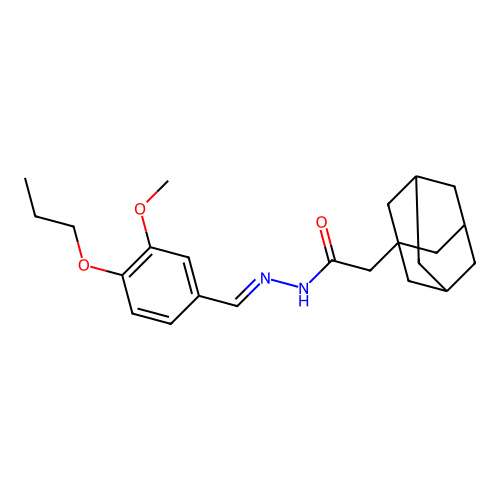 2-(1-adamantyl)-N'-(3-methoxy-4-propoxybenzylidene)acetohydrazide structure