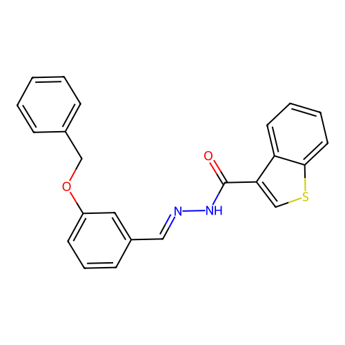 N'-[3-(benzyloxy)benzylidene]-1-benzothiophene-3-carbohydrazide structure