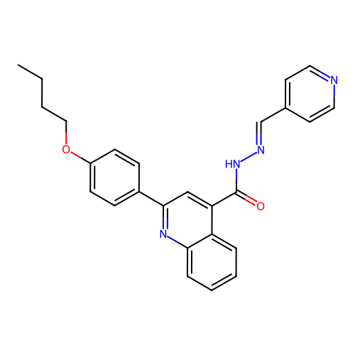 2-(4-butoxyphenyl)-N'-(4-pyridinylmethylene)-4-quinolinecarbohydrazide structure