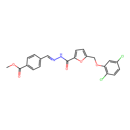 methyl 4-[(E)-[[5-[(2,5-dichlorophenoxy)methyl]furan-2-carbonyl]hydrazinylidene]methyl]benzoate structure