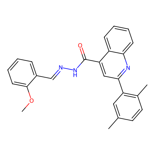 2-(2,5-dimethylphenyl)-N-[(E)-(2-methoxyphenyl)methylideneamino]quinoline-4-carboxamide structure