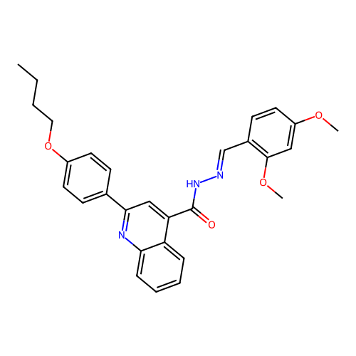 2-(4-butoxyphenyl)-N-[(E)-(2,4-dimethoxyphenyl)methylideneamino]quinoline-4-carboxamide structure