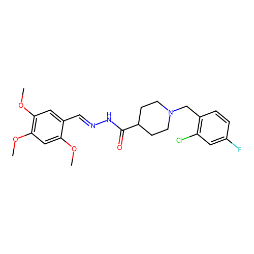 1-(2-chloro-4-fluorobenzyl)-N'-(2,4,5-trimethoxybenzylidene)-4-piperidinecarbohydrazide structure