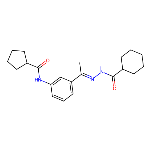 N-{3-[N-(cyclohexylcarbonyl)ethanehydrazonoyl]phenyl}cyclopentanecarboxamide structure