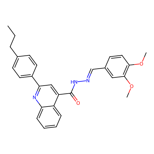 N'-(3,4-dimethoxybenzylidene)-2-(4-propylphenyl)-4-quinolinecarbohydrazide structure