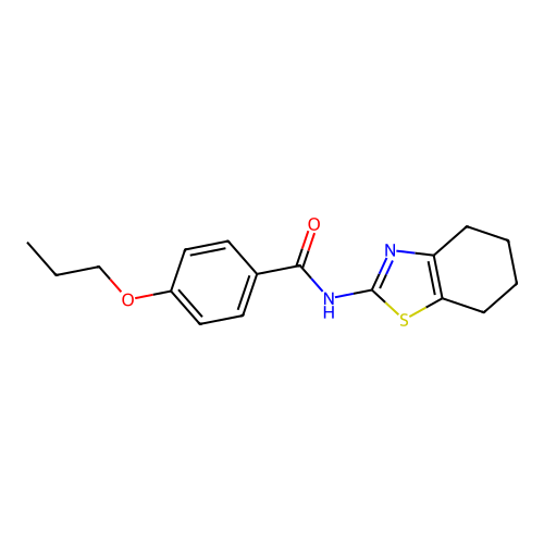 4-propoxy-N-(4,5,6,7-tetrahydro-1,3-benzothiazol-2-yl)benzamide structure
