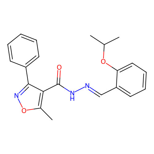 N'-(2-isopropoxybenzylidene)-5-methyl-3-phenyl-4-isoxazolecarbohydrazide structure