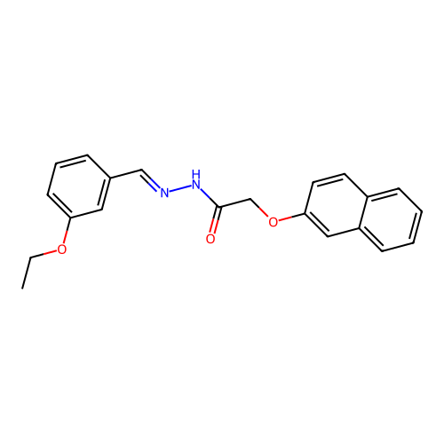 N-[(3-ethoxyphenyl)methylideneamino]-2-naphthalen-2-yloxyacetamide structure