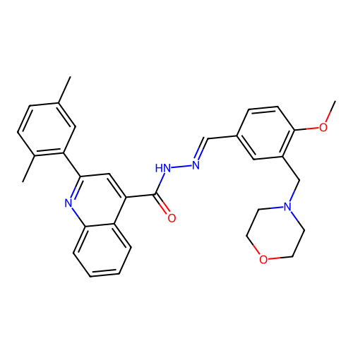 2-(2,5-dimethylphenyl)-N'-[4-methoxy-3-(4-morpholinylmethyl)benzylidene]-4-quinolinecarbohydrazide structure