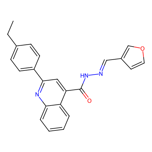 2-(4-ethylphenyl)-N-[(E)-furan-3-ylmethylideneamino]quinoline-4-carboxamide structure