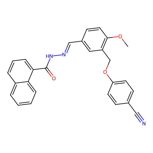 N-[(E)-[3-[(4-cyanophenoxy)methyl]-4-methoxyphenyl]methylideneamino]naphthalene-1-carboxamide structure