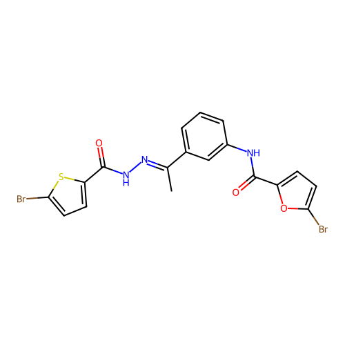 5-bromo-N-(3-{N-[(5-bromo-2-thienyl)carbonyl]ethanehydrazonoyl}phenyl)-2-furamide structure