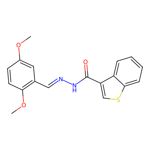 N'-(2,5-dimethoxybenzylidene)-1-benzothiophene-3-carbohydrazide structure